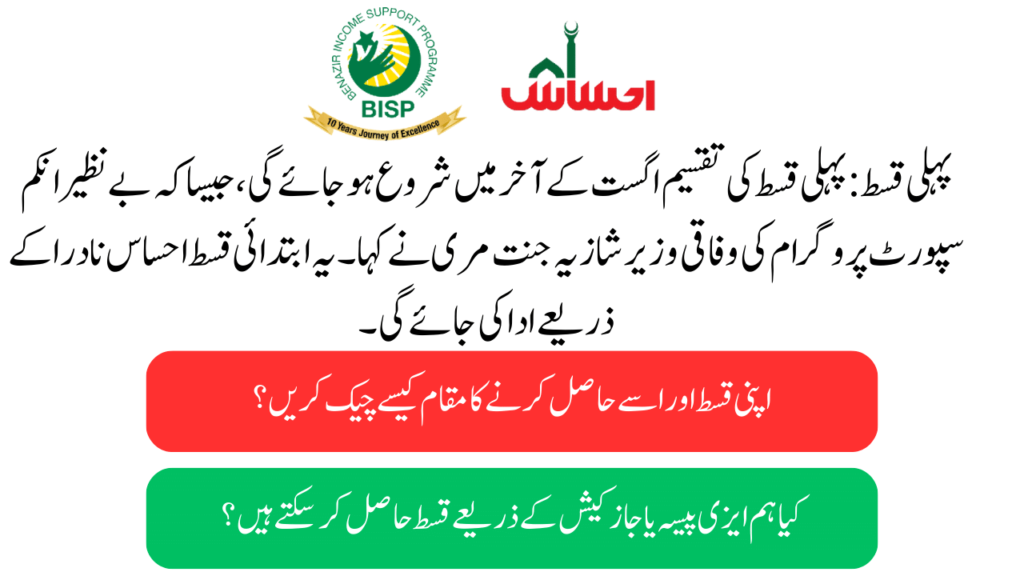 Partition of Ehsaas Program Installments