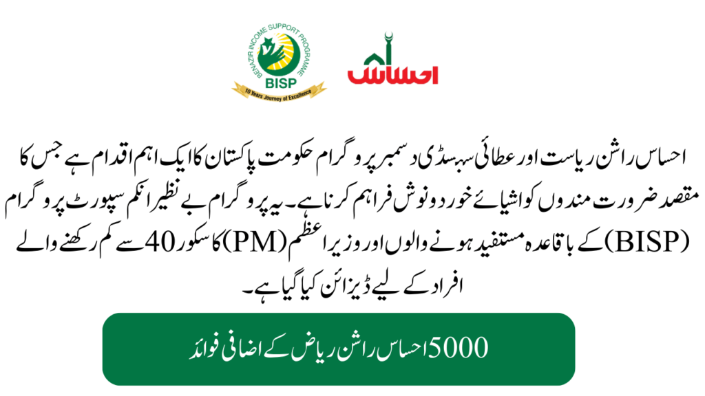 Program Details for Ehsaas Rashan Riayat and Atta Subsidy