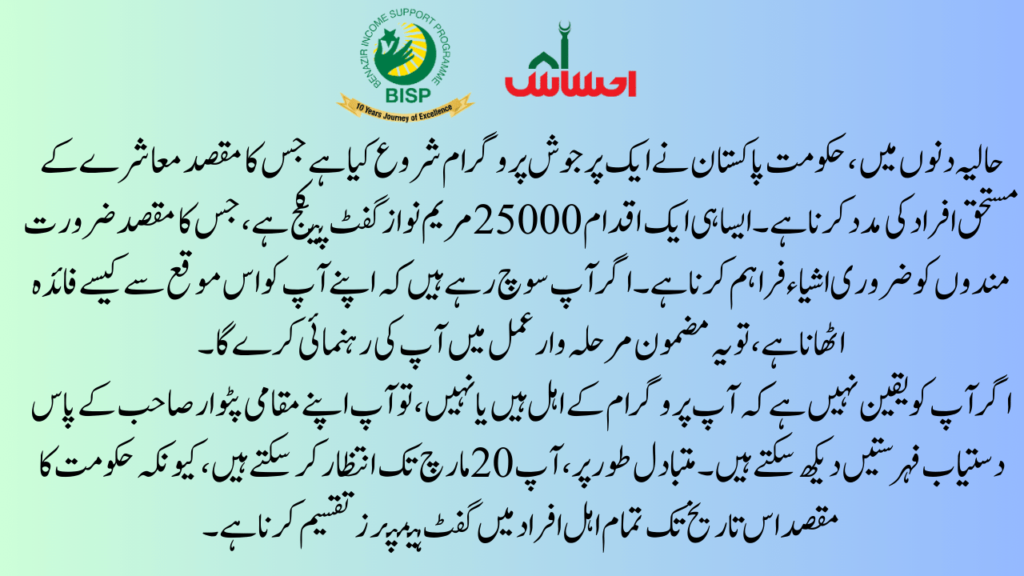 What is the 25000 Maryam Nawaz Gift Package?