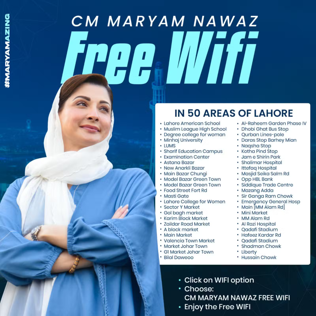 Image: List of 50 Places in Lahore with Free WiFi