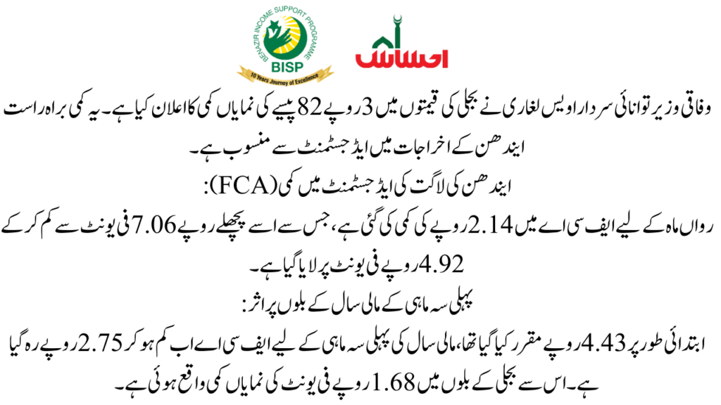 Key Highlight Electricity Eid Scheme
