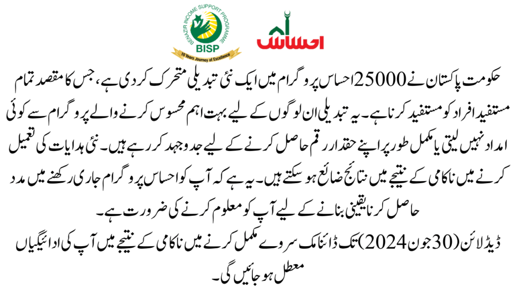 Increase in Number of Ehsaas Families June