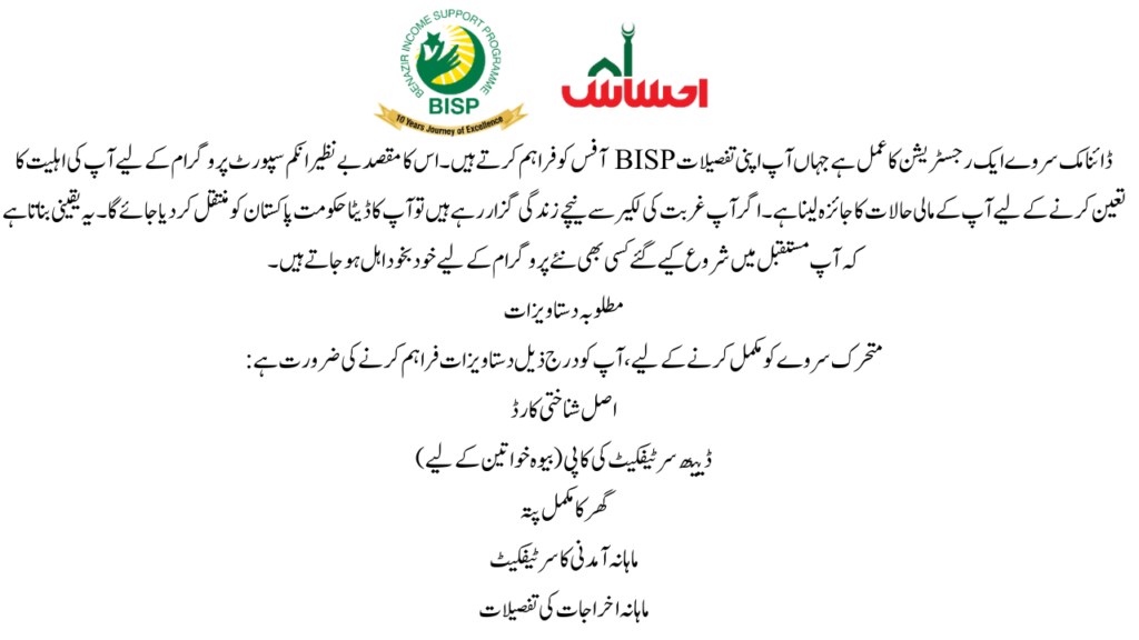 BISP Dynamic Survey Details